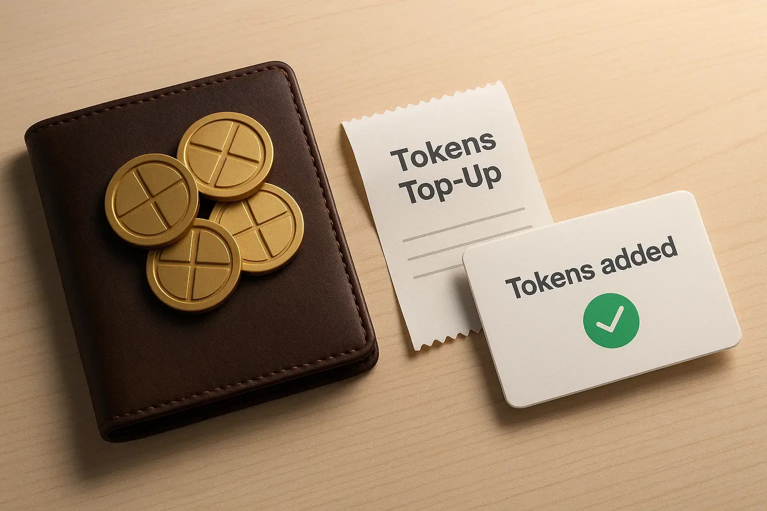 Wallet with tokens and a confirmation dialog.
